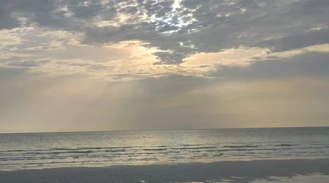 An early morning view looking out at the ocean Video stock 67190823
