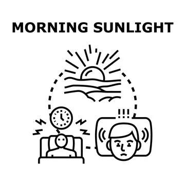 Early morning waking up from sunlight vector concept Stock Illustration