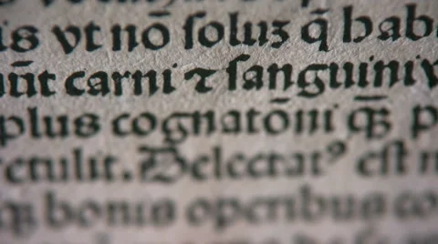 Early print (incunabula) focus pull Video stock 915504