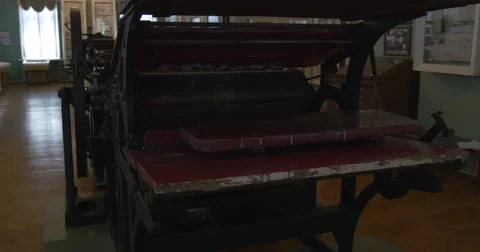 Early Printer's Tools, Museum of History of Printing, Kievo-Pecherska Lavra, Stock Footage 52345100