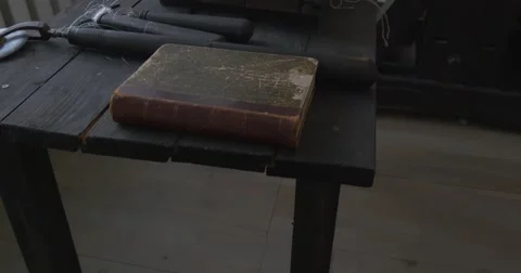 Early Printer's Tools, Printing Equipment, History of Printing, Museum, Stock Footage 52340883