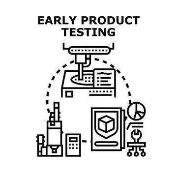 Early product testing, development, and quality assurance Stock Illustration