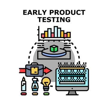 Early product testing process development and analysis Stockillustratie