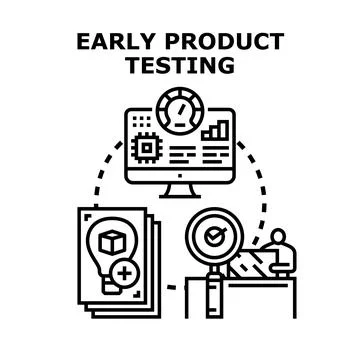 Early product testing process development concept 스톡 일러스트