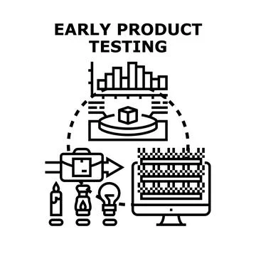 Early product testing process development and analysis Stock Illustration