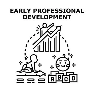 Early professional development concept with career growth path Stock Illustration