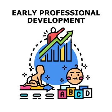 Early professional development concept with career growth path Stock Illustration