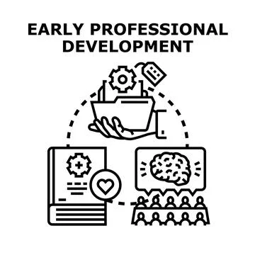 Early professional development creating career growth pathway Stock Illustration