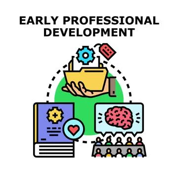 Early professional development creating career growth pathway Stock Illustration