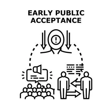 Early public acceptance process leading to new opinion Stock Illustration