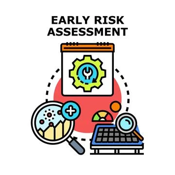Early risk assessment planning development strategy analysis Stock Illustration