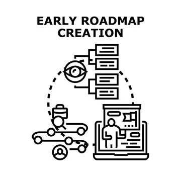 Early roadmap creation planning product development strategy Stock Illustration