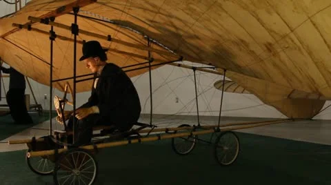 EARLY SELF-POWERED AIRPLANE Stock Footage 11058629