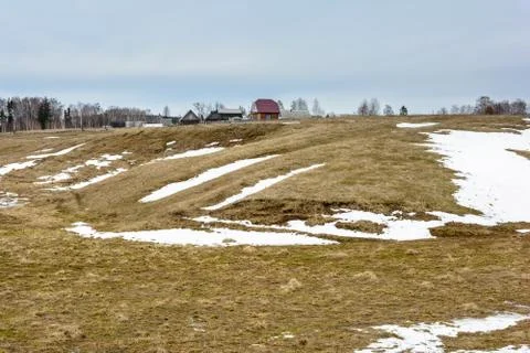 Early spring in the fields Stock Photos
