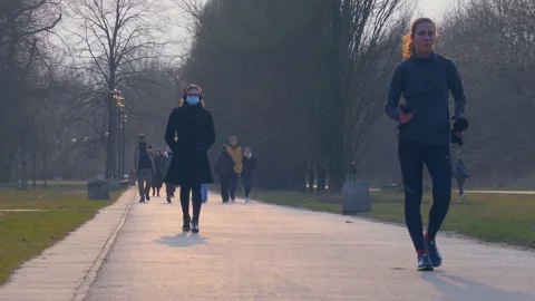 Early spring walk in the park Stock Footage 151294542