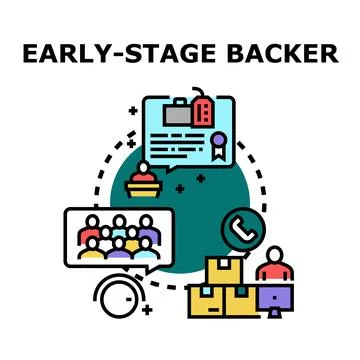Early stage backer supporting startup business development Stock Illustration