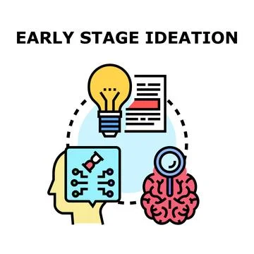 Early stage ideation and creative concept development Stock Illustration