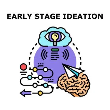 Early stage ideation process for developing creative ideas イラスト素材