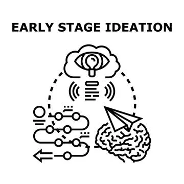 Early stage ideation process for developing creative ideas 스톡 일러스트