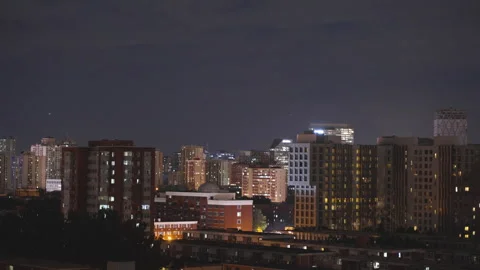 Early stage of lightning storm in Beijing city at night Stock Footage 247535128