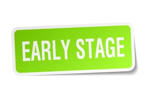 Early stage square sticker on white Stock Illustration