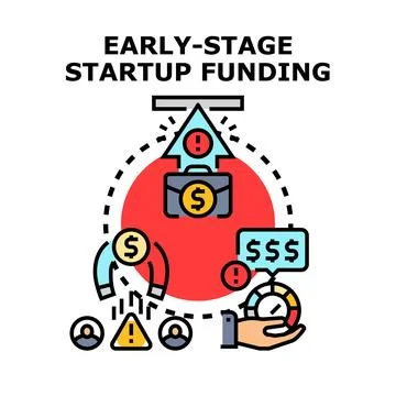 Early stage startup funding process and venture capital concept Stock Illustration