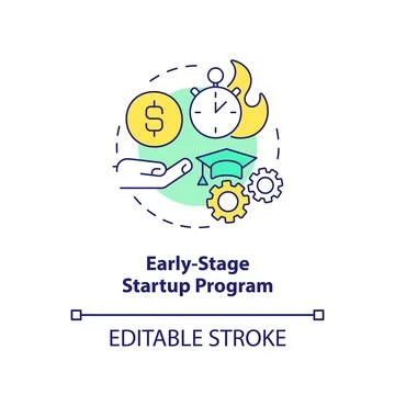 Early-stage startup program concept icon Stock Illustration