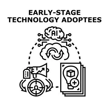 Early stage technology adoptees concept illustration Stock Illustration