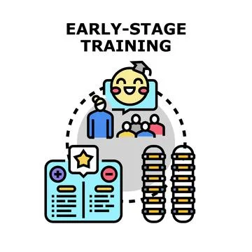 Early stage training concept with mentoring and development Stock Illustration