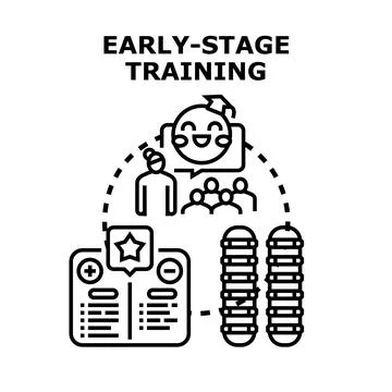 Early stage training concept with mentoring and development Stock Illustration