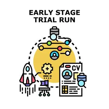Early stage trial run concept for business development Stock Illustration