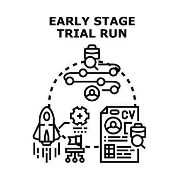 Early stage trial run concept for business development Stock Illustration