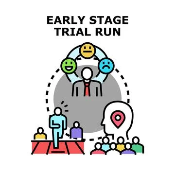 Early stage trial run testing customer feedback Stock Illustration