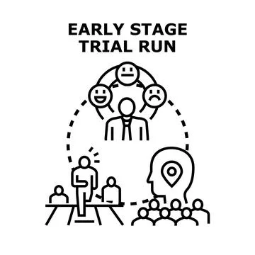 Early stage trial run testing customer feedback Stock Illustration