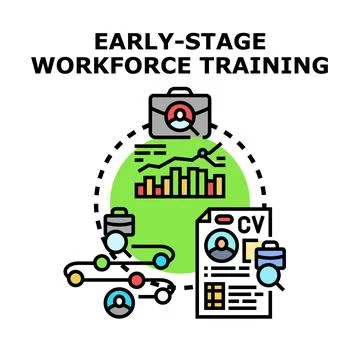 Early stage workforce training concept illustrating career development Stock Illustration