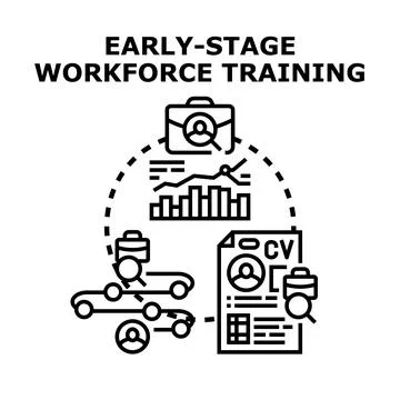 Early stage workforce training concept illustrating career development Stock Illustration