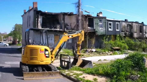 Early stages of gentrification.  Video stock 62533659