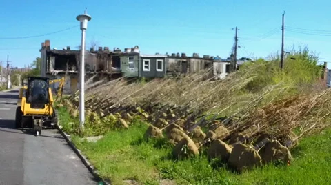 Early stages of gentrification.  Stock Footage 62533672