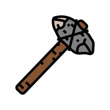 Early stone tools human evolution color icon vector illustration Illustrazione stock