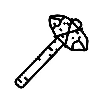 Early stone tools human evolution line icon vector illustration Illustrazione stock