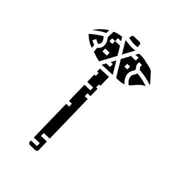 Early stone tools human evolution glyph icon vector illustration Stock Illustration