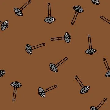 Early stone tools human evolution vector seamless pattern Illustrazione stock
