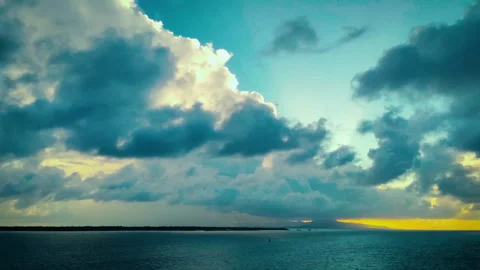 Early Sunrise Cloud Ocean Hyperlapse Stock Footage 251266284