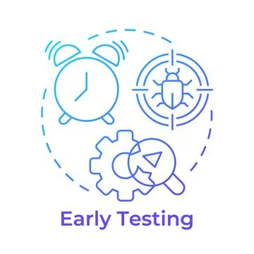 Early testing blue gradient concept icon Stock Illustration