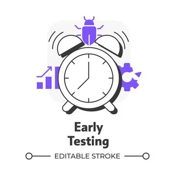 Early testing flat outline concept icon Stock Illustration