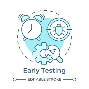 Early testing soft blue concept icon Stockillustratie