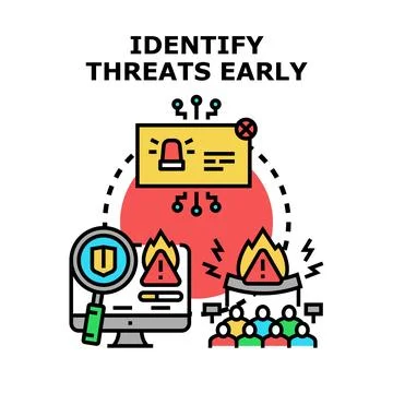 Early threat detection system identifying cyber security risks 스톡 일러스트