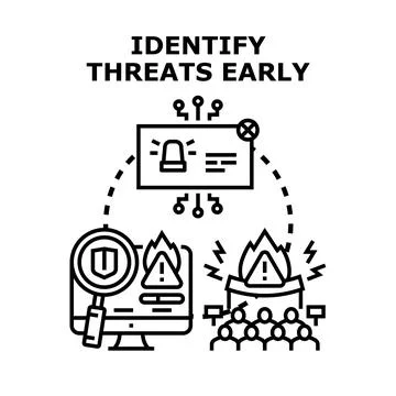 Early threat detection system identifying cyber security risks イラスト素材