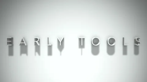 Early Tools 3D title animation with shadows on a white background Stock Footage 296701918