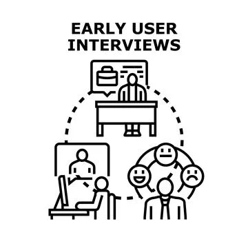 Early user interviews for product testing and feedback イラスト素材